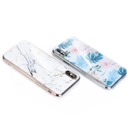 Forcell Marble Back Case для Apple iPhone 12 / 12 Pro - Цветы в Мраморе - чехол накладка / бампер из эпоксидной смолы