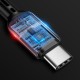Mcdodo 1.8M Omega CA-6420 3A USB to Type-C cable - Melns - USB-C spirālveida lādēšanas un datu kabelis / vads
