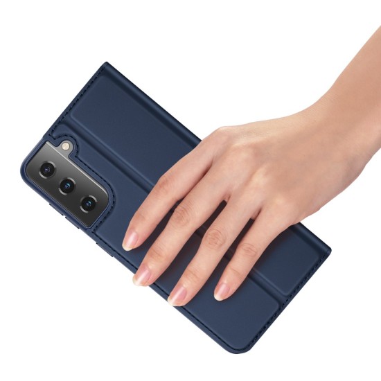 Dux Ducis Skin Pro series priekš Samsung Galaxy S21 Plus G996 - Tumši Zils - sāniski atverams maciņš ar magnētu un stendu