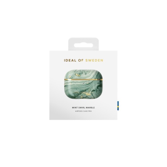 iDeal of Sweden Fashion Case priekš Apple Airpods Pro - Mint Swirl Marble - plastikāta apvalks bezvadu austiņu lādēšanas ierīcei