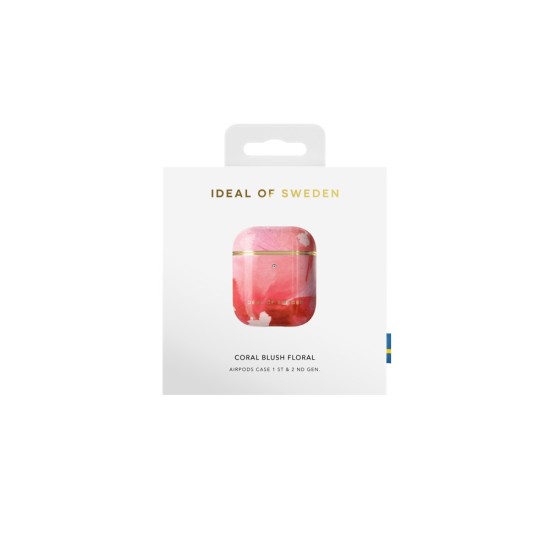 iDeal of Sweden Fashion Case priekš Apple Airpods - Coral Blush Floral - plastikāta apvalks bezvadu austiņu lādēšanas ierīcei