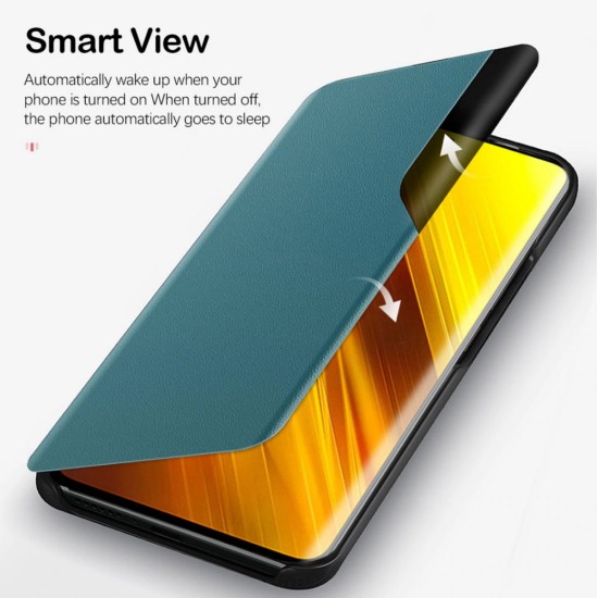Smart View Window Wake / Sleep Book Case priekš Samsung Galaxy A02s A025G - Zaļš - sāniski atverams maciņš ar lodziņu / grāmatveida maks