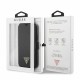 Guess Saffiano Collection Book Case GUFLBKP12MVSATMLBK priekš Apple iPhone 12 / 12 Pro - Melns - mākslīgās ādas sāniski atverams maciņš ar magnētu un stendu