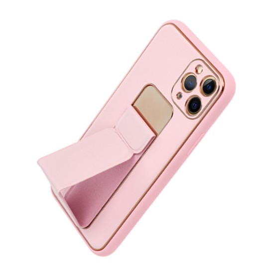 Forcell Leather Back Case with Kickstand для Apple iPhone 12 Pro - Розовый - чехол-накладка из искусственной кожи со стендом / подставкой / бампер-крышка