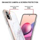 IMD Electroplating Marble Pattern TPU Phone Shell priekš Xiaomi Redmi Note 10 / Note 10S / Poco M5s - Balts - silikona aizmugures apvalks / bampers-vāciņš