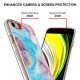 IMD Electroplated Frame TPU Phone Back Case priekš Apple iPhone 7 / 8 / SE2 (2020) / SE3 (2022) - Zils / Marmors - silikona aizmugures apvalks / bampers-vāciņš