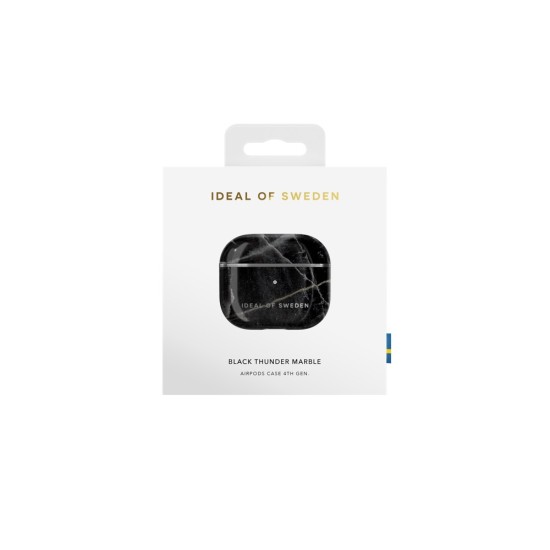 iDeal of Sweden Fashion Case priekš Apple Airpods 3 - Black Thunder Marble - plastikāta apvalks bezvadu austiņu lādēšanas ierīcei