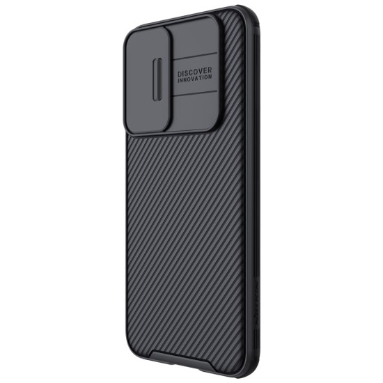 Nillkin CamShield Slide Camera Back Hard Case Cover priekš Samsung Galaxy S22 Plus 5G S906 - Melns - plastikas aizmugures apvalks / bampers ar kameras aizsargmehānismu