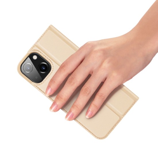 Dux Ducis Skin Pro series priekš Apple iPhone 13 - Zelts - sāniski atverams maciņš ar magnētu un stendu