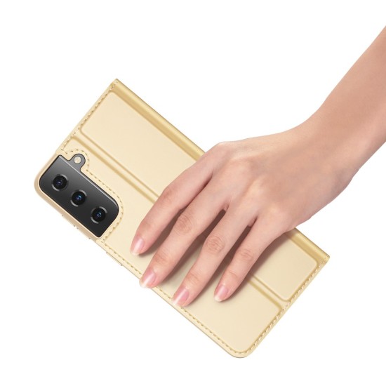 Dux Ducis Skin Pro series priekš Samsung Galaxy S22 Plus 5G S906 - Zelts - sāniski atverams maciņš ar magnētu un stendu