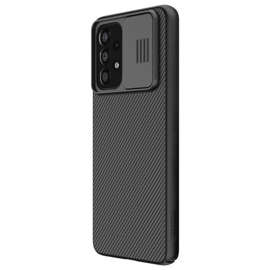 Nillkin CamShield Slide Camera Back Hard Case Cover priekš Samsung Galaxy A33 5G A336 - Melns - plastikas aizmugures apvalks / bampers ar kameras aizsargmehānismu