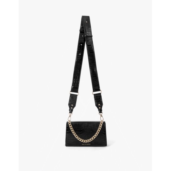 iDeal of Sweden AW21 Lia Baguette Medium Hand Bag - Neo Noir Croco - женская сумочка / сумка через плечо