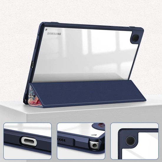 Tech-Protect Hybrid Smart Case priekš Samsung Galaxy Tab A8 10.5 X200 / X205 - Puķes - triecienizturīgs sāniski atverams maciņš ar magnētu un stendu