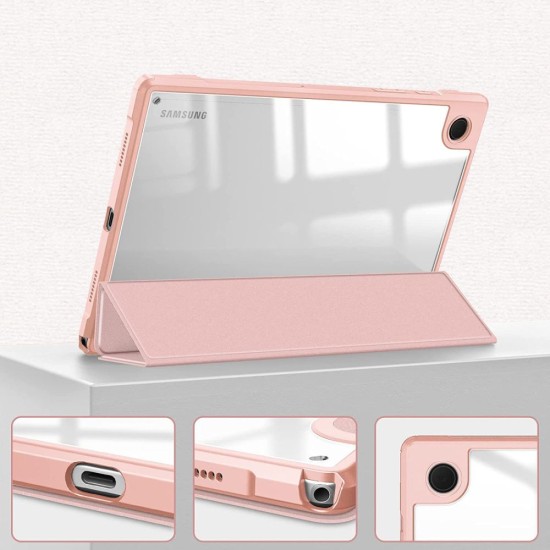 Tech-Protect Hybrid Smart Case priekš Samsung Galaxy Tab A8 10.5 X200 / X205 - Marmors - triecienizturīgs sāniski atverams maciņš ar magnētu un stendu