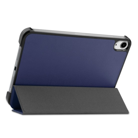 Tri-fold Stand PU Smart Auto Wake/Sleep Leather Case для Apple iPad mini 6 (2021) - Тёмно Синий - чехол-книжка со стендом / подставкой