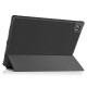 Tri-fold Stand PU Smart Auto Wake/Sleep Leather Case priekš Samsung Galaxy Tab A8 10.5 X200 / X205 - Melns - sāniski atverams maciņš ar stendu