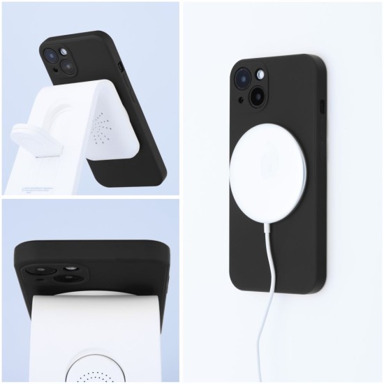 Silicone MagSafe Back Case priekš Apple iPhone 12 Pro - Melns - silikona aizmugures apvalks / bampers-vāciņš