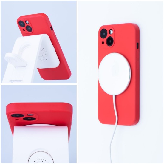 Silicone MagSafe Back Case priekš Apple iPhone 13 Pro Max - Sarkans - silikona aizmugures apvalks / bampers-vāciņš