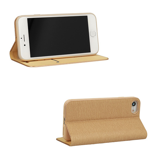 Vennus Luna Book Gold Case priekš Samsung Galaxy A22 5G A226 - Zelts - sāniski atverams maciņš ar magnētu un stendu / grāmatveida maks