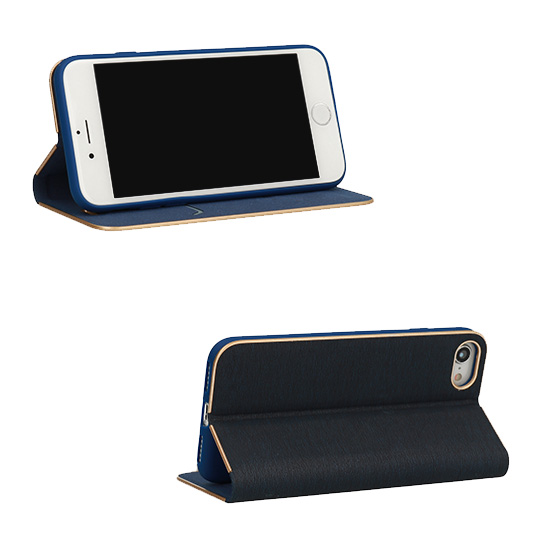 Vennus Luna Book Gold Case priekš Samsung Galaxy A23 5G A236 - Tumši Zils - sāniski atverams maciņš ar magnētu un stendu / grāmatveida maks