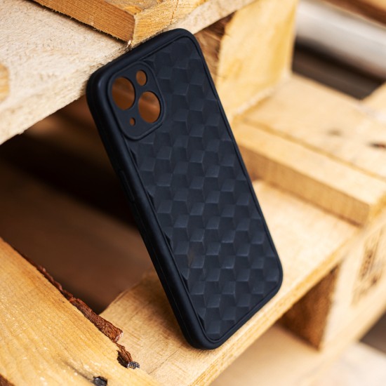 3D Cube Back Case priekš Apple iPhone 11 - Melns - silikona aizmugures apvalks / bampers-vāciņš