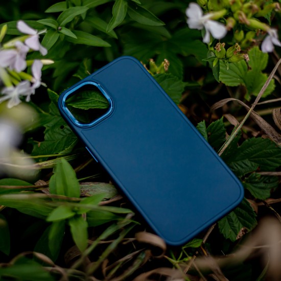 Satin Back Case priekš Apple iPhone 14 Plus - Tumši Zils - matēts silikona aizmugures apvalks / bampers-vāciņš