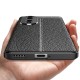 Litchi Skin PU Leather Coated TPU Mobile Phone Case priekš Huawei Honor 70 - Melns - ādas imitācijas triecienizturīgs silikona aizmugures apvalks (maciņš, bampers, vāciņš, slim cover, bumper, back case)