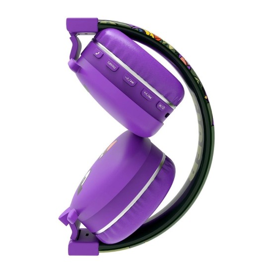 Jellie Monster Tiger YLFS-09BT Bluetooth 5.0 Wireless Headphones with Microphone for Kids Universālas Bezvadu Austiņas Bērniem - Violetas