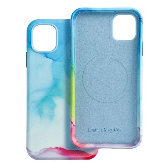 Leather MagSafe Back Case priekš Apple iPhone 12 / 12 Pro - Krāsains - mākslīgās ādas aizmugures apvalks / bampers-vāciņš