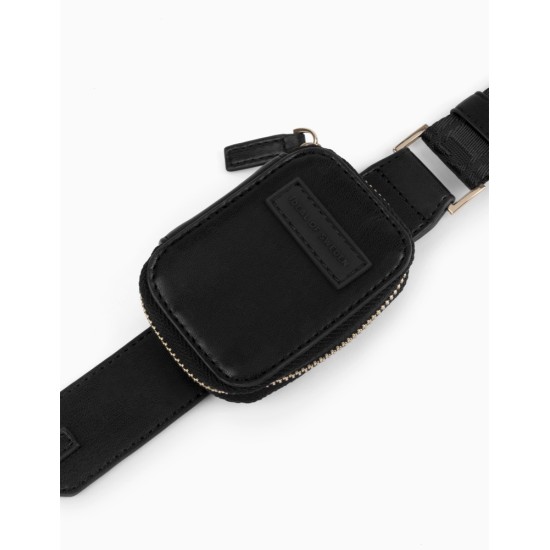 iDeal of Sweden Athena Necklace AS22 Back Case priekš Apple iPhone 11 - Black - mākslīgās ādas aizmugures apvalks ar siksniņu un Airpods somiņu / bampers-vāciņš