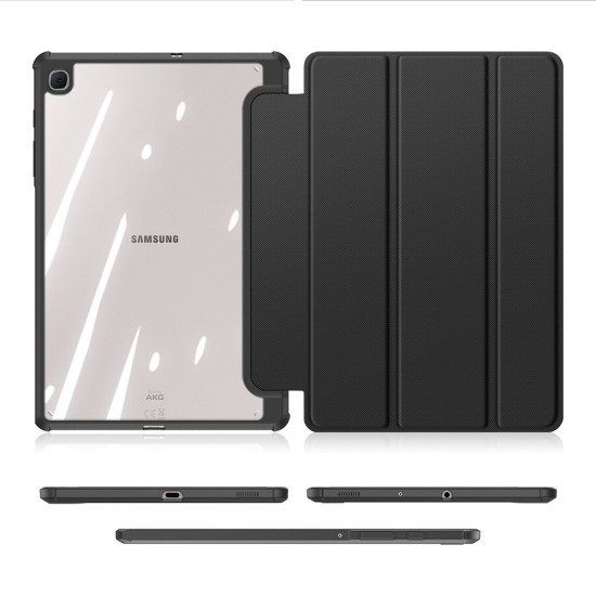 Dux Ducis Toby series priekš Samsung Galaxy Tab S6 Lite P610 / P613 / P615 / P619 - Melns - sāniski atverams maciņš ar magnētu un stendu