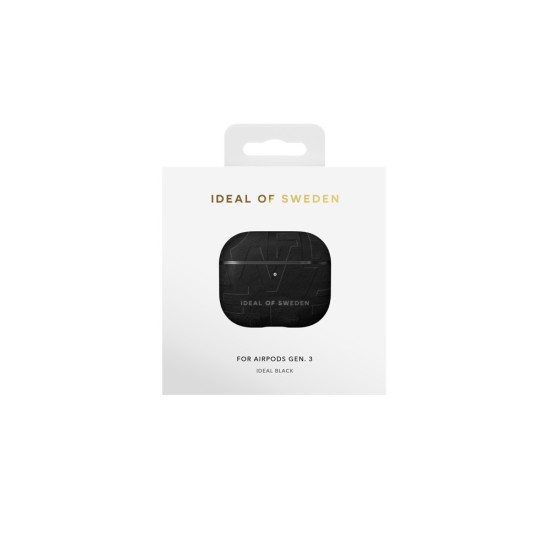 iDeal of Sweden Atelier Case priekš Apple Airpods 3 - Ideal Black - mākslīgās ādas apvalks bezvadu austiņu lādēšanas ierīcei