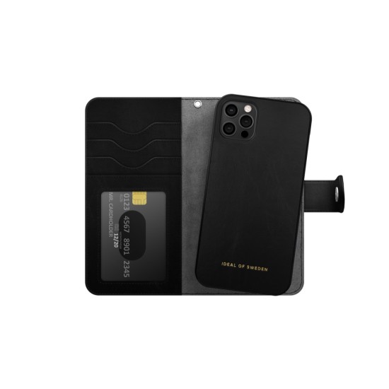 iDeal of Sweden Magnet Wallet+ Case priekš Apple iPhone 12 Pro Max - Black - mākslīgās ādas sāniski atverams maciņš ar bamperu uz magnēta