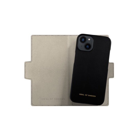 iDeal of Sweden Atelier AW21 Wallet Case priekš Apple iPhone 13 - Intense Black - mākslīgās ādas sāniski atverams maciņš ar bamperu uz magnēta