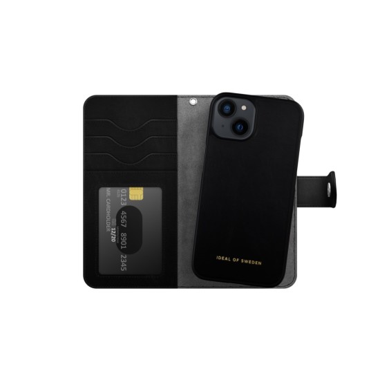iDeal of Sweden Magnet Wallet+ Case priekš Apple iPhone 13 - Black - mākslīgās ādas sāniski atverams maciņš ar bamperu uz magnēta
