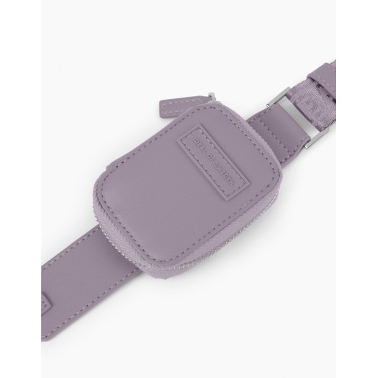 iDeal of Sweden Athena Necklace AS22 Back Case priekš Apple iPhone 13 mini - Lavender - mākslīgās ādas aizmugures apvalks ar siksniņu un Airpods somiņu / bampers-vāciņš