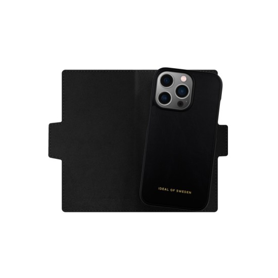 iDeal of Sweden Atelier AW20 Wallet Case priekš Apple iPhone 13 Pro - Neo Noir Croco - mākslīgās ādas sāniski atverams maciņš ar bamperu uz magnēta