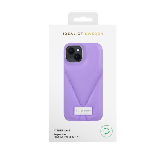 iDeal of Sweden Atelier SS23 Back Case priekš Apple iPhone 14 - Purple Bliss - mākslīgās ādas aizmugures apvalks ar iebūvētu metālisku plāksni / bampers-vāciņš