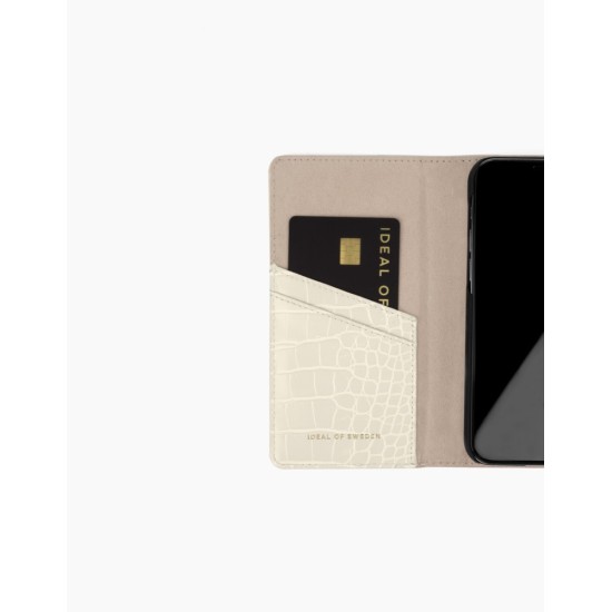 iDeal of Sweden Cora SS22 Wallet Case priekš Apple iPhone 14 Pro - Cream Beige - mākslīgās ādas sāniski atverams maciņš ar bamperu uz magnēta
