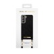 iDeal of Sweden Atelier Necklace AW21 Back Case priekš Samsung Galaxy S21 Plus G996 - Embossed Black - mākslīgās ādas aizmugures apvalks ar siksniņu / bampers-vāciņš