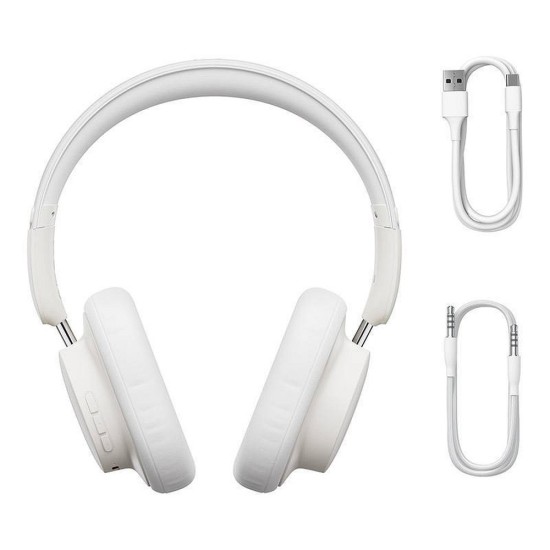 Baseus Bowie (D03) Bluetooth 5.3 Wireless Headphones with Microphone Universālas Bezvadu Austiņas - Baltas