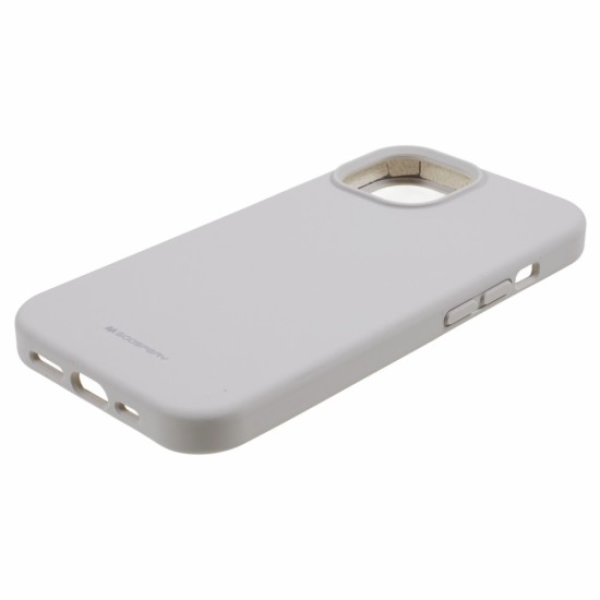 Mercury Silicone Case (Microfiber Soft Touch) priekš Apple iPhone 15 Plus - Pelēks - matēts silikona aizmugures apvalks (bampers vāciņš)