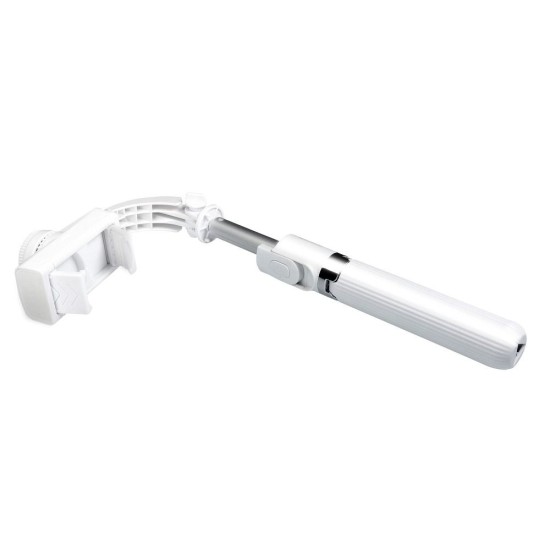 SSTR-L08 Single Axis Bluetooth Gimbal Selfie Stick with Tripod - Balts - viedtālruņu selfija nūja stabilizators ar statīvu