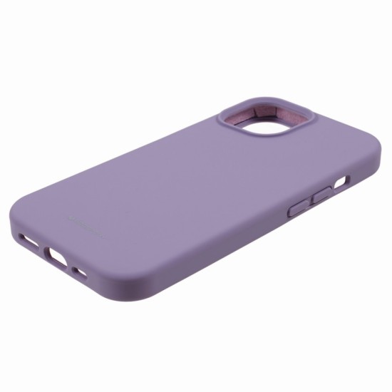 Mercury Silicone Case (Microfiber Soft Touch) priekš Apple iPhone 15 Pro - Violets - matēts silikona aizmugures apvalks (bampers vāciņš)