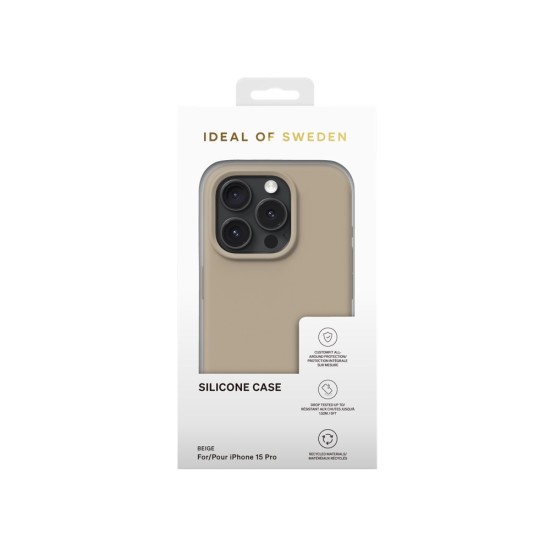 iDeal of Sweden Silicone Back Case priekš Apple iPhone 15 Pro - Beige - silikona aizmugures apvalks / bampers-vāciņš