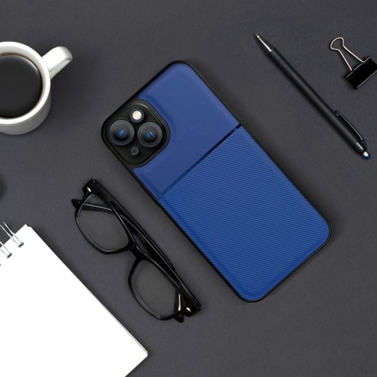 Forcell Noble Back Case priekš Xiaomi Redmi Note 12 Pro+ - Zils - mākslīgās ādas aizmugures apvalks ar iebūvētu metālisku plāksni / bampers-vāciņš