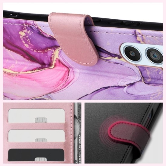 Tech-Protect Wallet Book Case priekš Samsung Galaxy A54 5G A546 - Marmors - sāniski atverams maciņš ar magnētu un stendu / grāmatveida maks
