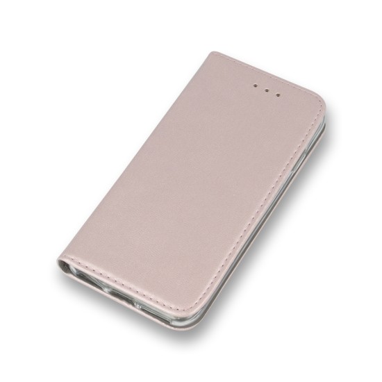 Smart Magnetic Case priekš Xiaomi Redmi Note 8 Pro - Rozā Zelts - sāniski atverams mākslīgas ādas maciņš ar stendu