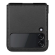 Nillkin Qin Pro Leather Case priekš Samsung Galaxy Flip3 5G - Melns - mākslīgās ādas aizmugures apvalks / vāciņš