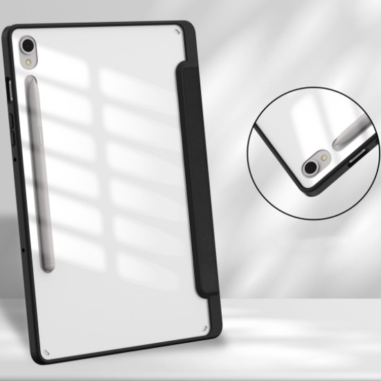 Tech-Protect SC Pen Hybrid Book Case priekš Samsung Galaxy Tab S9 X710 / X716 - Melns - sāniski atverams maciņš ar magnētu un stendu